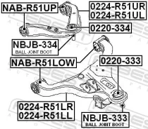 ������� ����� ������� ������� ������ 42x32x20.5 �������� ������ ����� ��� Toyota Hilux, Nissan Navara, Nissan Pathfinder Febest NBJB-333 NBJB333 ����
