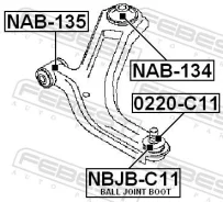 ������� ����� ������� ������� ������ 29x25.5x17.5, ������, ����� ��� Renault CLIO, Nissan Tiida, Renault Modus / Febest NBJB-C11 NBJBC11 ����