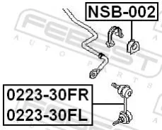 ������ ��������� ������������� d25, ��������, ������, ����� ��� Nissan X-Trail Febest NSB-002 NSB002 ����