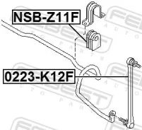 ������ ��������� ������������� d18, ��������, ������, ����� ��� Nissan Micra, Nissan Bluebird Sylphy, Nissan Tiida Febest NSB-Z11F NSBZ11F ����