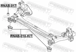 ����������� ����� ����� (��������) ������ ������ ����� ��� Renault Laguna febest rnab-018-kit RNAB018KIT ����
