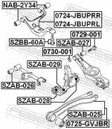 ����������� ������� ����������� ������, ������ ������, ����� ��� Suzuki Grand Vitara, Suzuki Liana ���������, Suzuki XL-7 [USA] Febest SZAB-026 SZAB02...