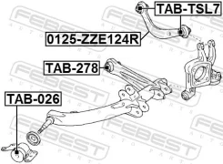 ����������� ������� ������, ������ ������, ����� ��� Toyota WISH ���, Toyota Corolla, Toyota Matrix Febest TAB-278 TAB278 ����