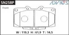 �������� ��������� ������� Advics �������� (F) Nissan Fairlady Z Z32 (89-00), Silvia S14 (93-99), Skyline R32 (89-93), Skyline R33 (93-98), Skyline R3...