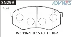 ��������� ������� Advics SN299 D2169/PF-1402 PN1246 PF-1386 04465-22060 SN299 ����