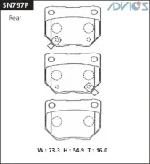 �������� ��������� ������� Advics ������ (R) Nissan Fairlady Z Z32 (89-00), Skyline R32 (89-93), Skyline R33 (93-98), Skyline R34 (98-01) Advics SN797...