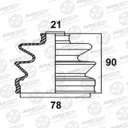 ������� ���� 21*78*90 Mitsubishi Galant, Space Wagon, Accord 82-, Civic 85-, Subaru Leone Avantech BD0304 BD0304 ����