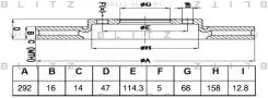 ���� ��������� ������ Nissan X-Trail 13- Blitz BS BS0494 BS0494 ����