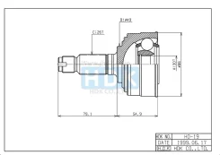 ���� �������� /�������� ������ /����� HDK ��� Honda Accord Vigor 1985-1989 CA1 A18A; 30*49*26; HO-019; 44305SE0000 44305SE0010 44305SE0951 HO019 ����