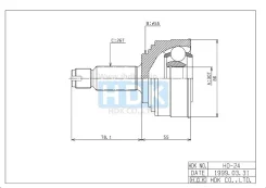 ���� �������� / ������ /����� HDK ��� Honda Civic 1995-2000 CR-V Orthia 1996-; 30*55*26; HO-024; (HO-E024 TG4424 0310024) 44010SR3020 0310021A50 30*55...