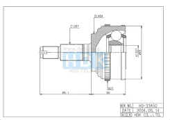 ���� �������� /�������� ������ /����� HDK ��� Honda CR-V 1997-2000 Inspire 1995-1998 Prelude 1996-2001; 32*64*28; HO-033A50; (HOE033A TG4433 HO033) HO...