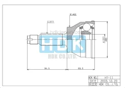 ���� �������� /�������� ������ /����� HDK ��� Hyundai Sonata 2000- 2.4; 25*60*27; HY-011; (HY-011A47) 3950738F00 256027 Sonata 2000- 2.4 hy011a47/3950...