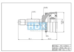���� �������� / ������ /����� HDK ��� Mitsubishi Mirage Lancer 1991-1995 Libero 1992-1995; 22*54*25; MI-012A43; MB620393 0410012A43 77301 225425 Mirag...