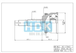 ���� �������� /�������� ������ /����� HDK ��� Nissan Sunny Pulsar 1990-1996 Y10 B13 B14 N14 N15; 23*55*25; NI-017A42; (NI-017 TG-7417 0210-017) 391006...