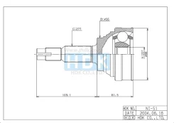 ���� �������� /�������� ������ /����� HDK ��� Nissan Primera P10 1991-1993 SR20D# GA16DE CD20 1991-; 22*56*27; NI-051; 3910072J10 NI051 ����