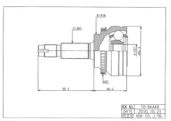 ���� �������� /�������� ������ /����� HDK ��� Toyota Corolla Fielder E142 E144 2010- Axio ZRE144 2008- 4WD; 25*58*26; TO-094A48; (TG-9594Z48 CO3753A 0...