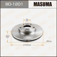 ���� ��������� Masuma front Auris, Corolla/ ADE150, ZZE150 (�������� 2 ��), �������� BD1201 ����