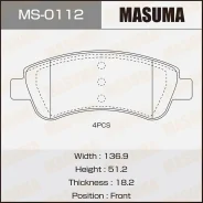 ������� ��������� Peugeot 206, 207, 208, 307; Citroen C2, C3, C4, C-Elysee, Berlingo �������� Masuma MS0112 MS0112 ����