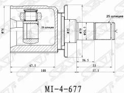 ���� (�����/ �����) Mitsubishi Outlander 02-09 / Airtrek 01-05, ������ MI677 ����