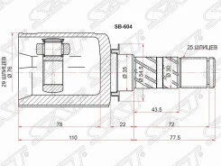���� (�������/ �����) Subaru Forester 02-13 / Impreza 07-12 [178Satsb604], �������� SB604 ����