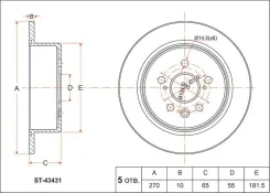 ���� ��������� (���) Toyota Caldina (T190, T210) 92-02 / Carina 92-96 [178Satst4243120300] ST4243120300 ����