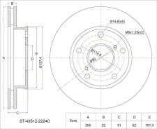 ���� ��������� Toyota MARK II/Chaser/Cresta 92- �����. SAT ST4351222240 ����