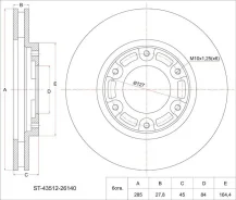 ���� ��������� (�����) Toyota Hiace 93-10 / Dyna 95-11 ST4351226140 ����