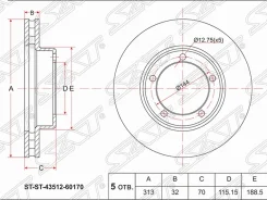 ���� ��������� (�������) Toyota Land Cruiser (J100) 98-07 / Lexus LX 98-07, �������� ST4351260170 ����