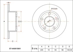 ���� ��������� (���) Audi A6 94-08 / Volkswagen Passat 96-05 ST4A0615601 ����