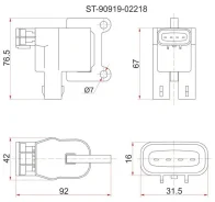 ������� ��������� Toyota 3/5S-FE ST-90919-02218 � ����������� SAT 3S / 5S-FE (�2) 96- ST19# / ST21# / SV4# / SV55 / SXV2# / SXM1# / SXN1# / SXU1# 1ZZ...