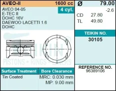 ������ ��� ����� �� 1 ���. Daewoo 1,6 16 Teikin 30105STD 30105STD ����