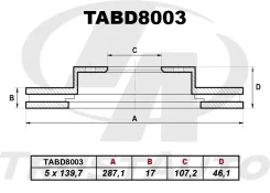 ��������� ���� (TA); TABD8003 (FR) Escudo TA01W, TD01W - 5DR (96-)/Jimny SN413V, SN415VD (03-)/Vitara SE416, SE419D (90-98), ������ �������� TABD8003...