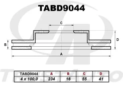 ��������� ���� (TA); TABD9044 (FR) DUET M100A, M101A, M110A, M111A (00-04)/Passo KGC10, KGC15, QNC10, KGC30, KGC35, NGC30 (04-), ������ �������� TABD9...