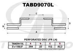 ��������� ���� (TA); TABD9070L 43512-60210; �43512-0C020; �GFR-20747L; �BR5001FL; �RN-22002DSET (FR LH) LAND Cruiser URJ202W (15-)/Sequoia UPK60L, UPK...