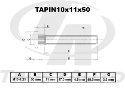 ������� ��� ����� ������������ ���������� 10x11x50 M10X1.25 ���:Tapin10x11x50 Trustauto Tapin10x11x50 TAPIN10X11X50 ����