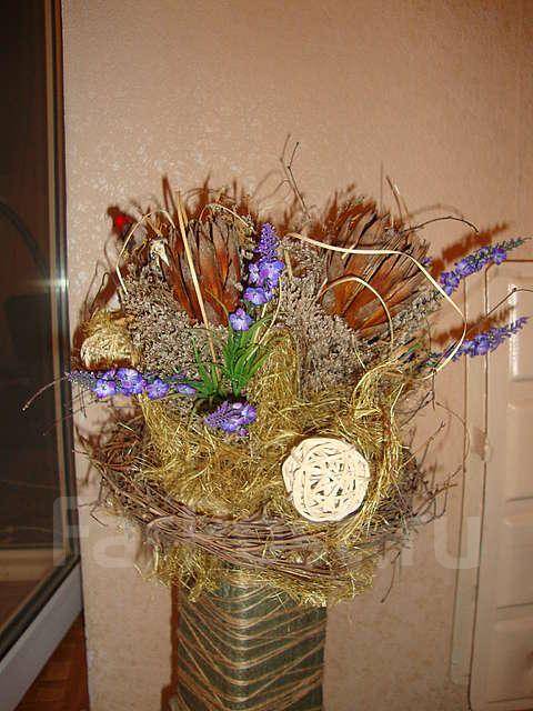 Шикарная икебана - букет из сухих веток и цветов во Владивостоке