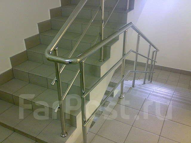 Установка перил, поручней, ограждений, козырьков из нержавеющей стали ...