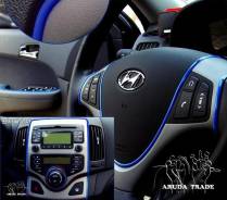 Синий виниловый молдинг для отделки салона и кузова авто. Toyota Super
