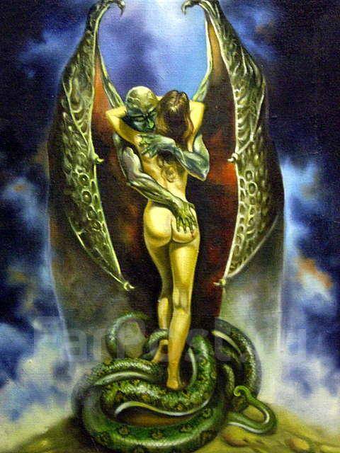 Демон ангела. Луис ройо ангел и демон. Парень и девушка фэнтези. Демон обнимает девушку. Готические рисунки.