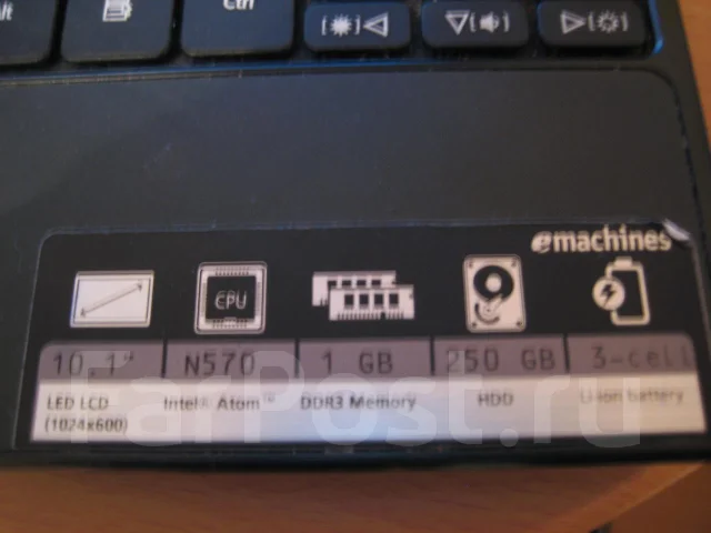 eMachines 355-N571G25ikk. 1,6����, ��� 1024 ��, ���� 250���, WiFi: 1 ����