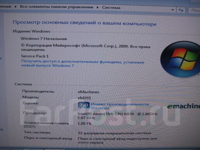 eMachines 355-N571G25ikk. 1,6����, ��� 1024 ��, ���� 250���, WiFi: 1 ����