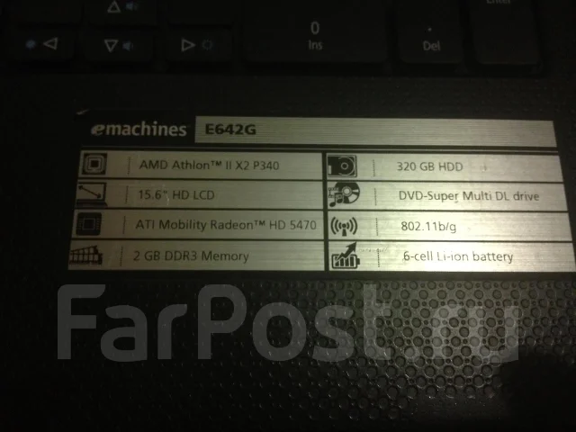 eMachines. 2,2����, ��� 2048 ��, ���� 320���, WiFi: 1, Bluetooth: 1, ����������� �� 4��. ����