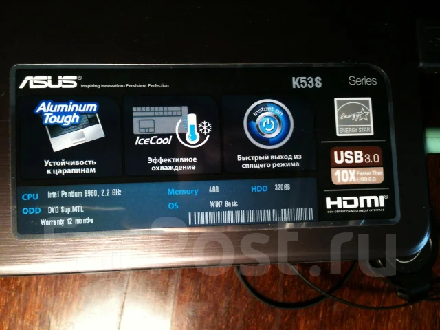ASUS K53Sd. 4,4����, ��� 4 ��, ���� 297���, WiFi: 1 ����