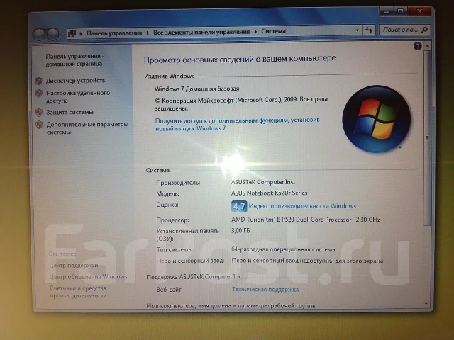 ASUS K52DR. 2,3����, ��� 3072 ��, ���� 320���, WiFi: 1, Bluetooth: 1 ����