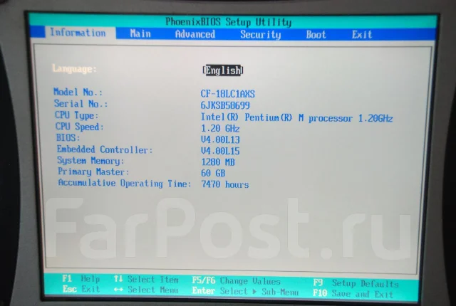 Panasonic TOUGHBOOK CF-18. 1,2����, ��� 1024 ��, ���� 60���, ����������� �� 1��. ����
