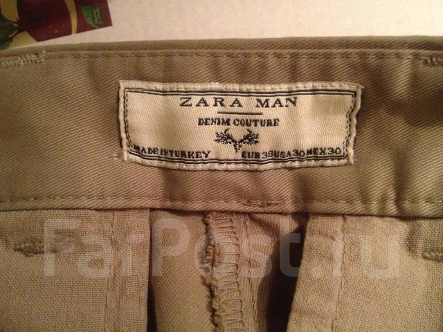 Модные брюки ZARA denim couture men (бежевые), размер: 44, 78,0 см, 95,0см. Цена: 1 600₽ во Владивостоке