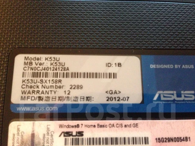 ASUS K53U. 1,6����, ��� 2048 ��, ���� 320���, WiFi: 1 ����