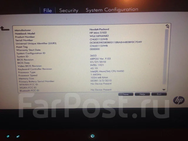 HP Mini 5102. 1,6����, ��� 1024 ��, ���� 320���, WiFi: 1 ����