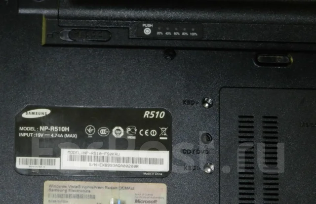 Samsung R510. 2����, ��� 2048 ��, ���� 160���, WiFi: 1, Bluetooth: 1, ����������� �� 2��. ����