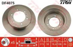 Диск тормозной. Mitsubishi Delica Space Gear, PD4W, PF8W, PD6W, PF6W, PD8W, PE8W Mitsubishi Delica Mitsubishi Challenger, K99W, K94WG, K94W, K97WG, K9...